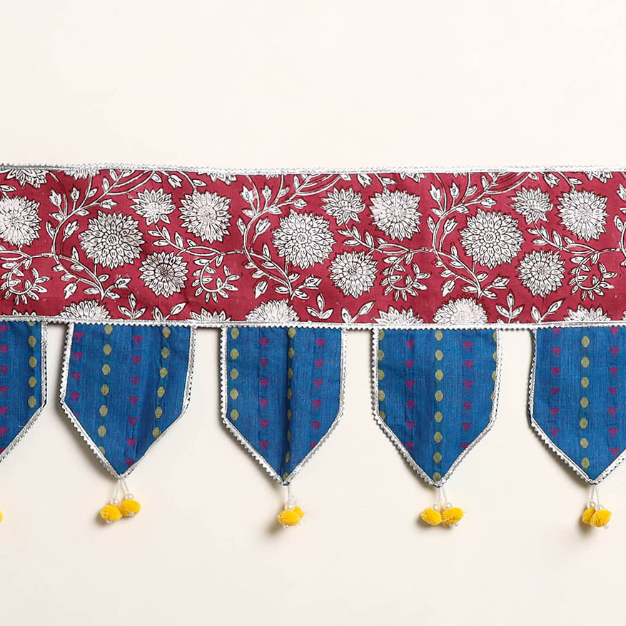 Handmade Shell Work Fabric Toran for Home Decor