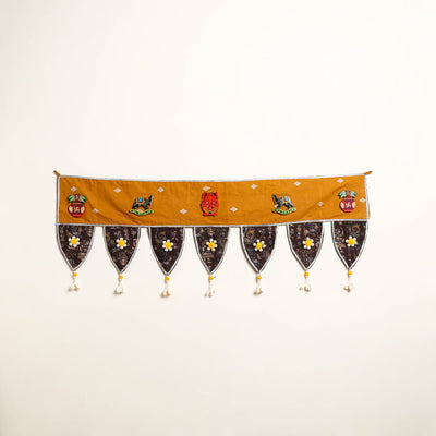 Handmade Shell Work Fabric Toran for Home Decor