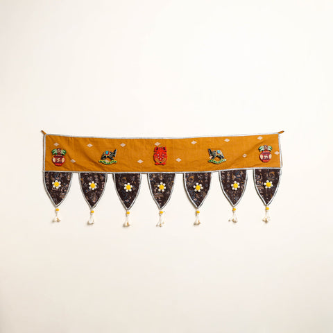 Handmade Shell Work Fabric Toran for Home Decor