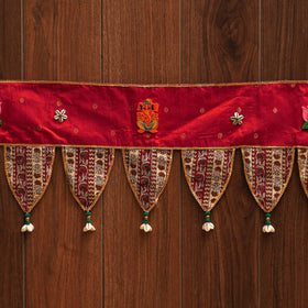 Handmade shell work fabric toran for home decor 07