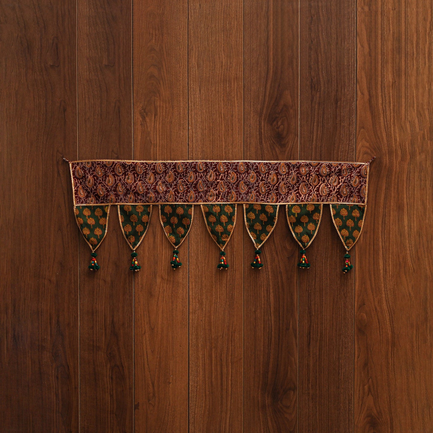 Handmade shell work fabric toran for home decor 10