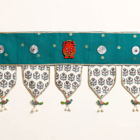 Handmade Shell Work Fabric Toran for Home Decor