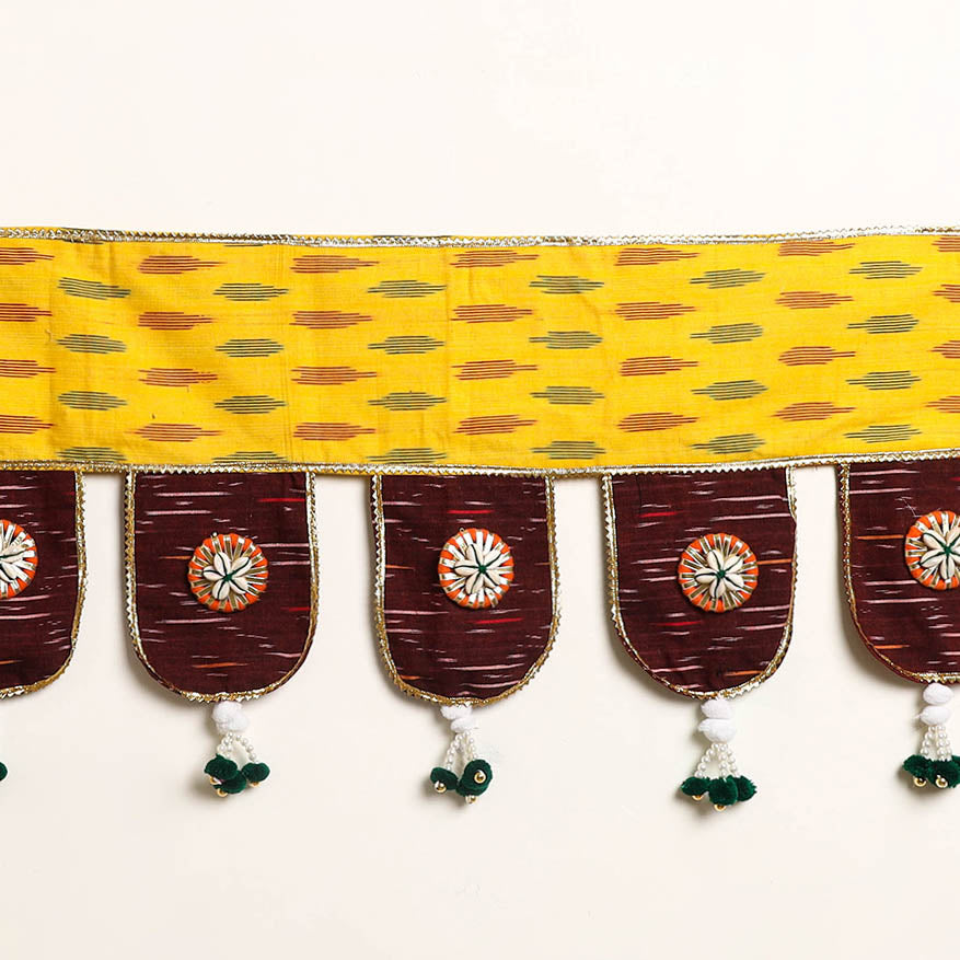 Handmade Shell Work Fabric Toran for Home Decor