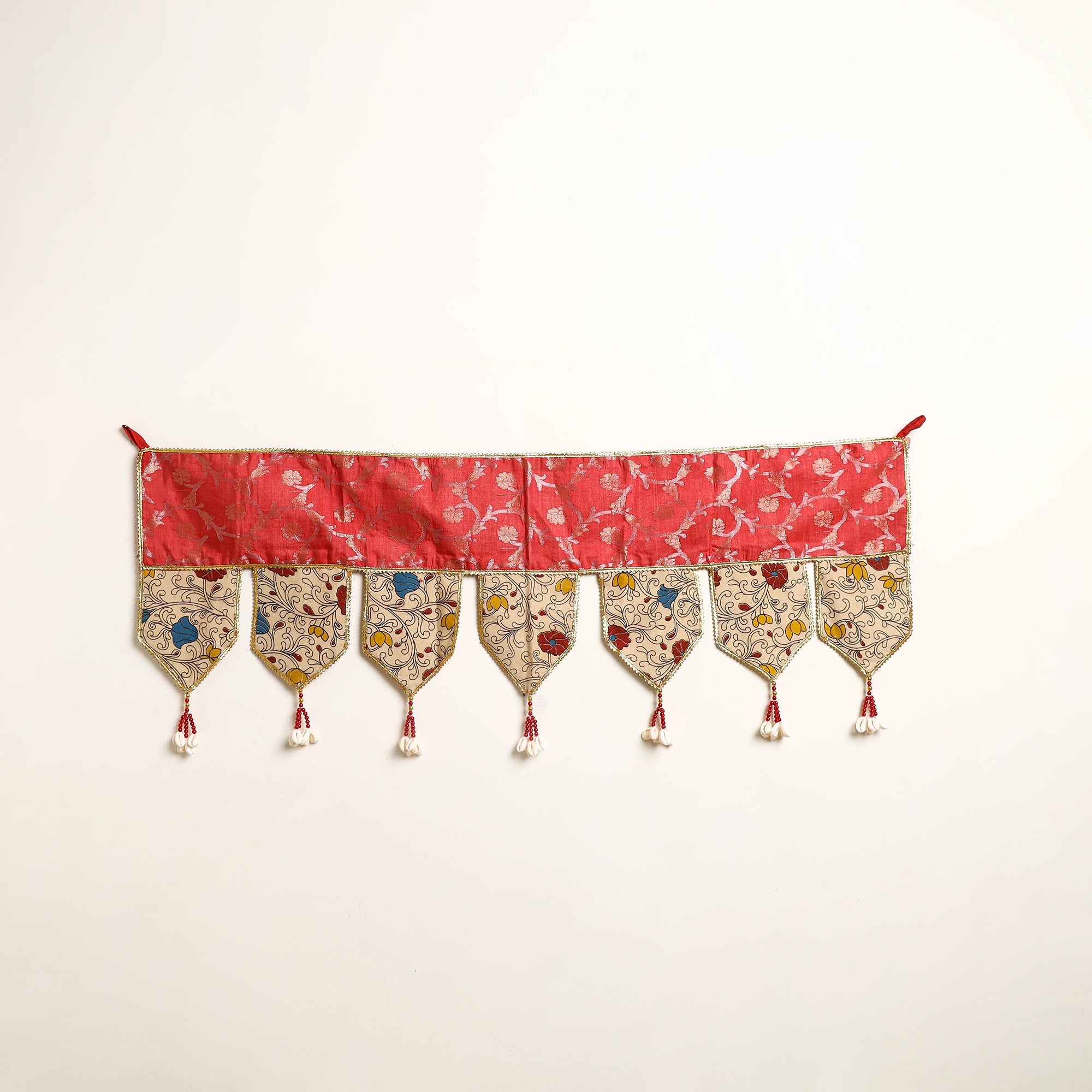 Handmade Shell Work Fabric Toran for Home Decor