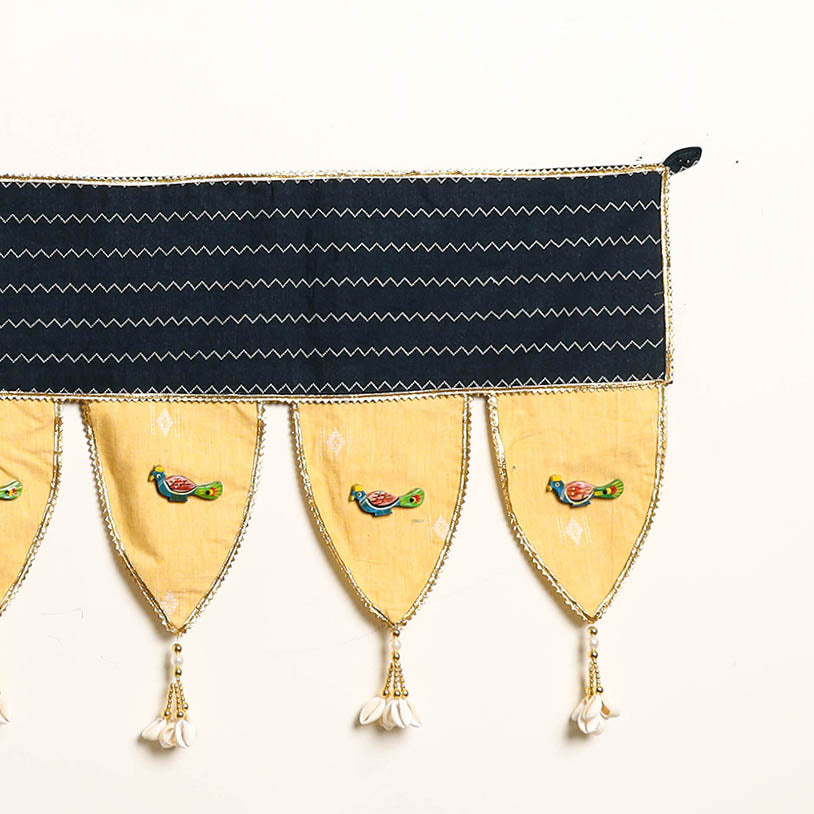 Handmade Shell Work Fabric Toran for Home Decor