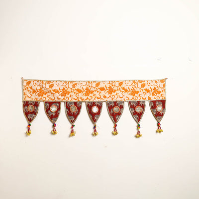 Handmade Shell Work Fabric Toran for Home Decor