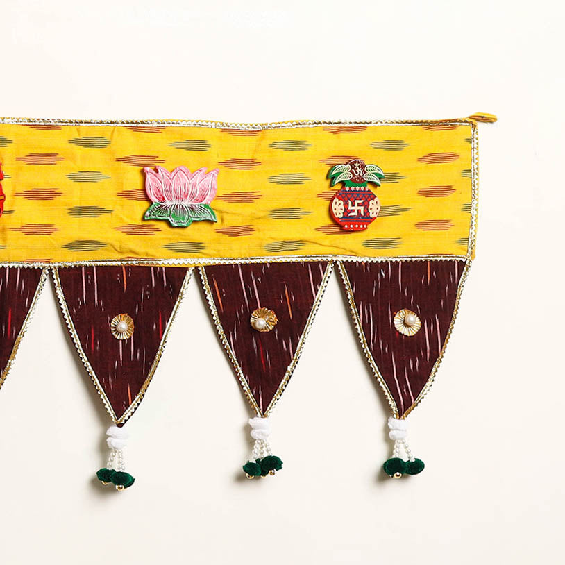 Handmade Shell Work Fabric Toran for Home Decor