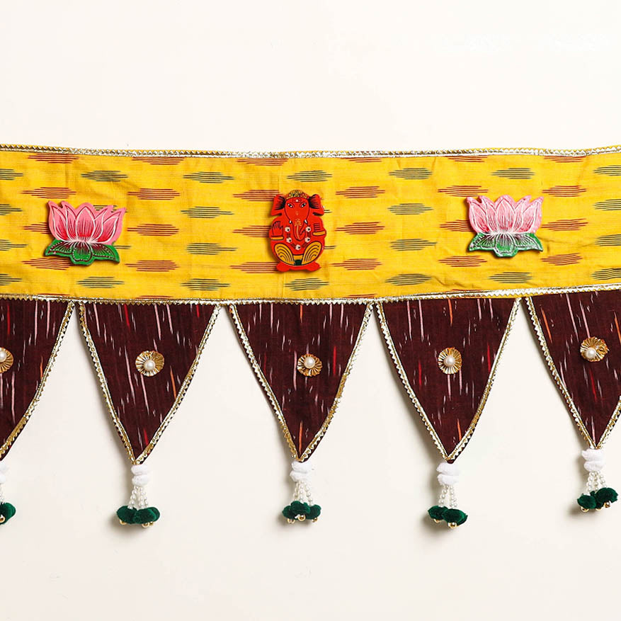 Handmade Shell Work Fabric Toran for Home Decor