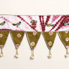 Handmade Shell Work Fabric Toran for Home Decor