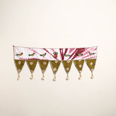 Handmade Shell Work Fabric Toran for Home Decor