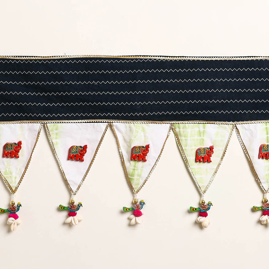 Handmade Shell Work Fabric Toran for Home Decor