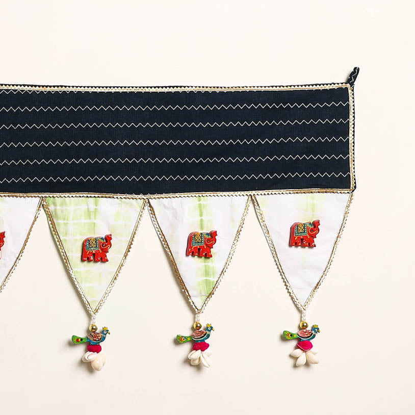 Handmade Shell Work Fabric Toran for Home Decor