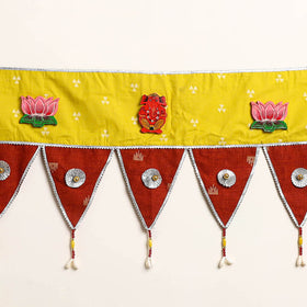 Handmade Shell Work Fabric Toran for Home Decor