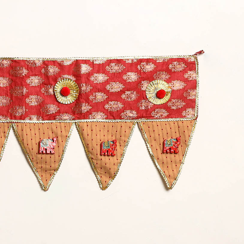 Handmade Shell Work Fabric Toran for Home Decor