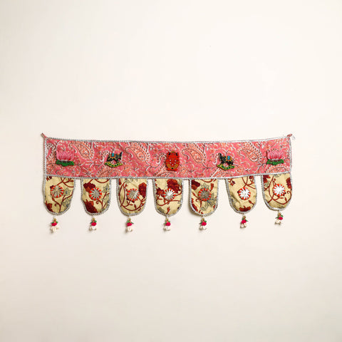 Handmade Shell Work Fabric Toran for Home Decor