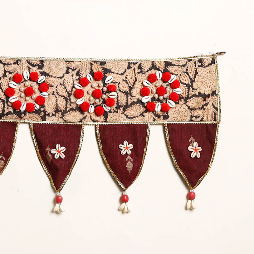 Handmade Shell Work Fabric Toran for Home Decor