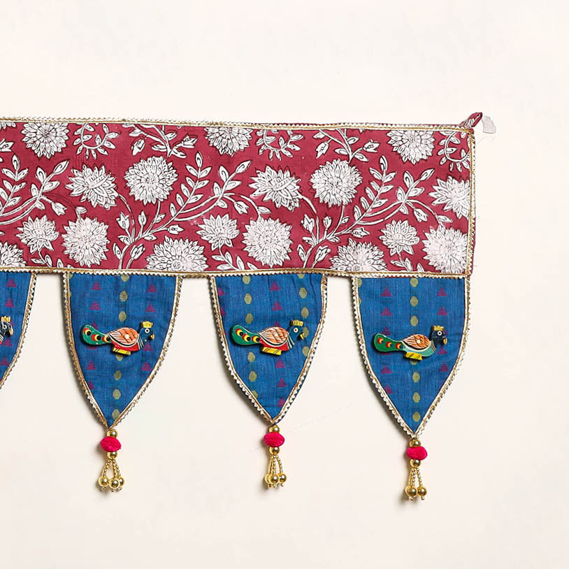 Handmade Shell Work Fabric Toran for Home Decor