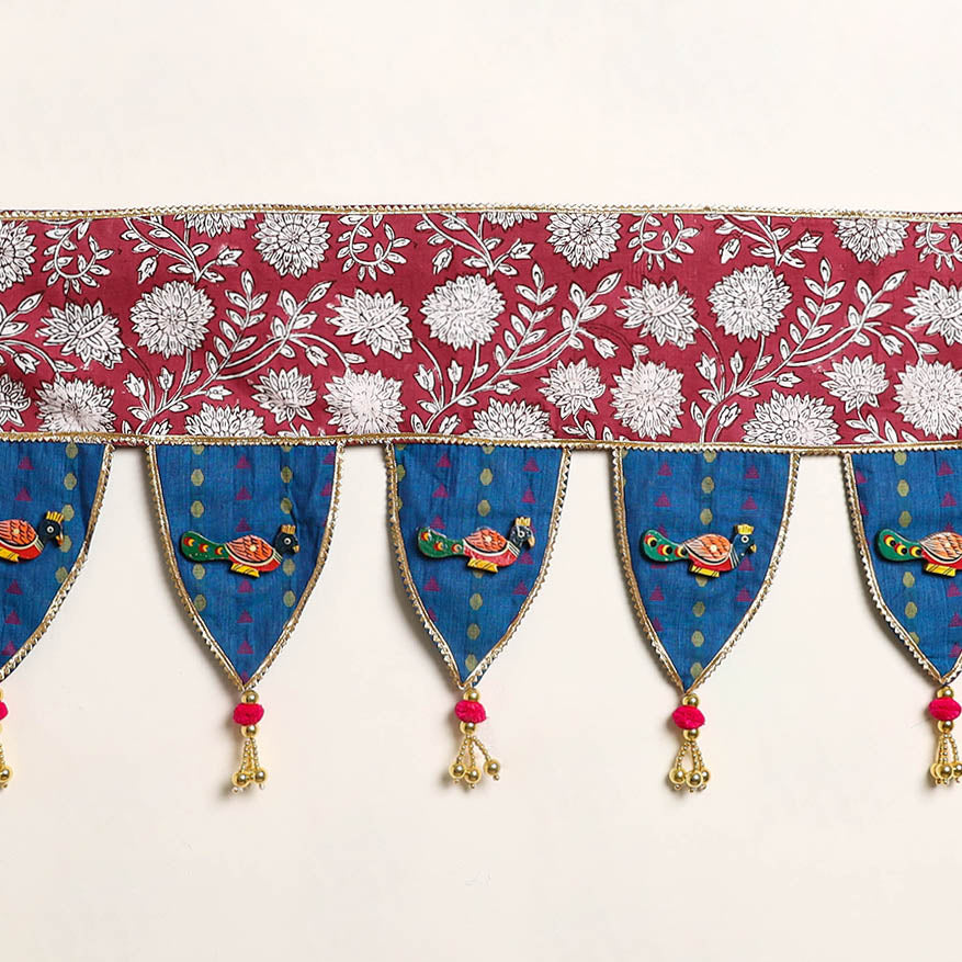 Handmade Shell Work Fabric Toran for Home Decor