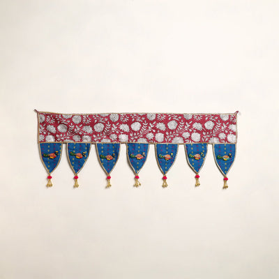 Handmade Shell Work Fabric Toran for Home Decor