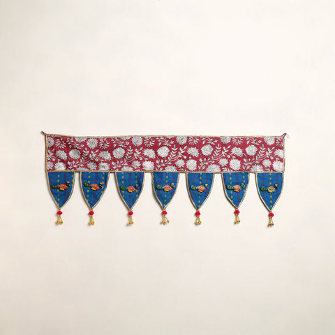 Handmade Shell Work Fabric Toran for Home Decor