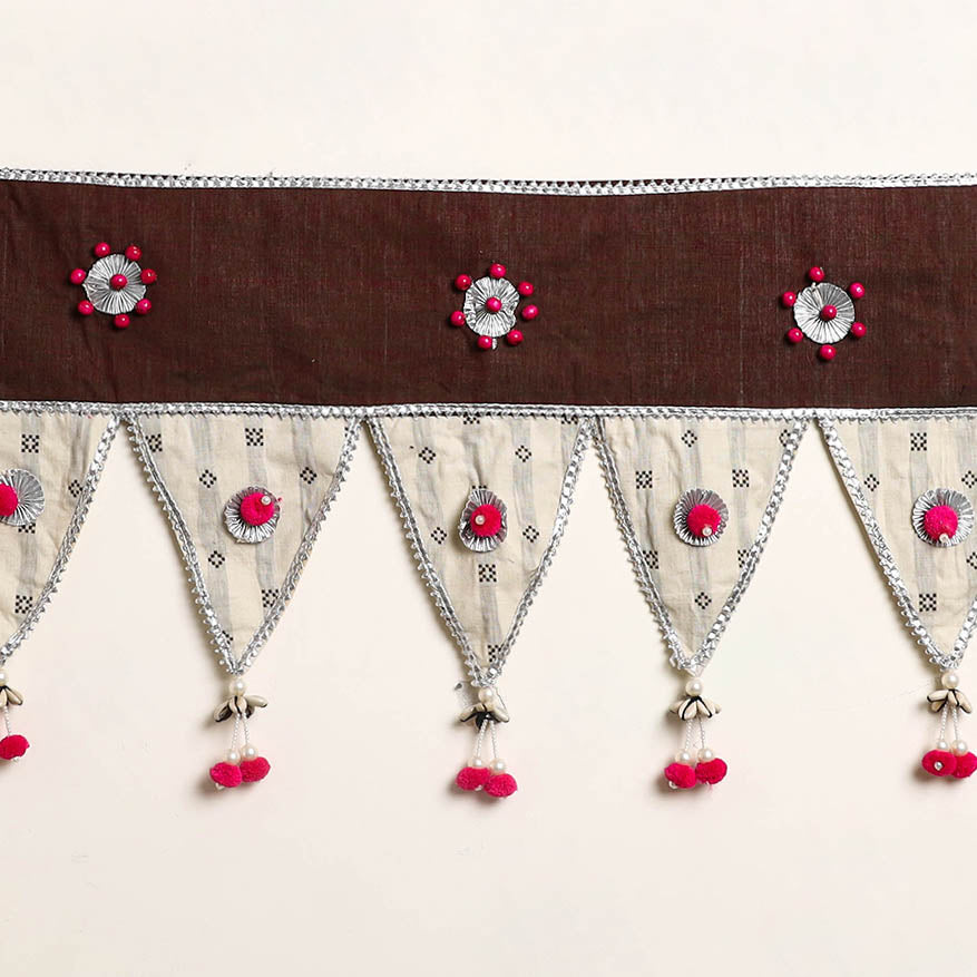 Handmade Shell Work Fabric Toran for Home Decor