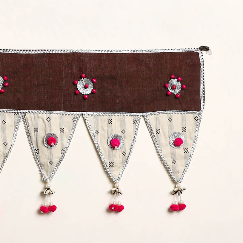 Handmade Shell Work Fabric Toran for Home Decor