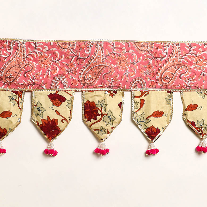 Handmade Shell Work Fabric Toran for Home Decor