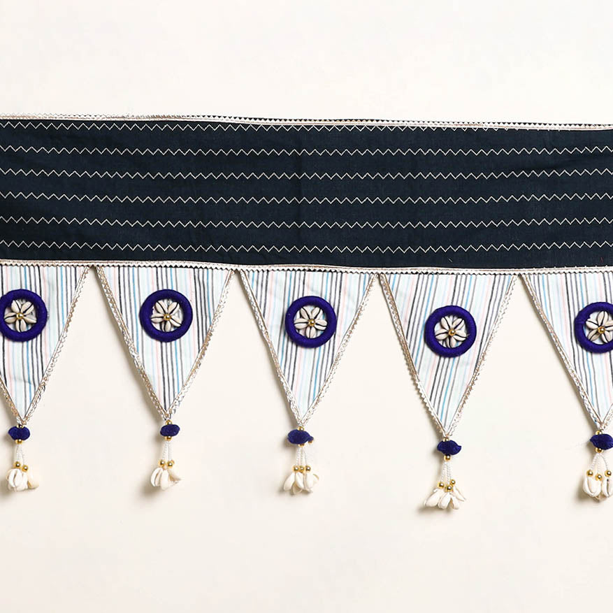 Handmade Shell Work Fabric Toran for Home Decor