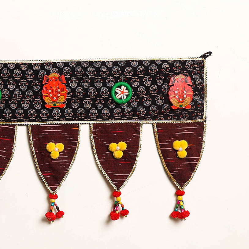 Handmade Shell Work Fabric Toran for Home Decor