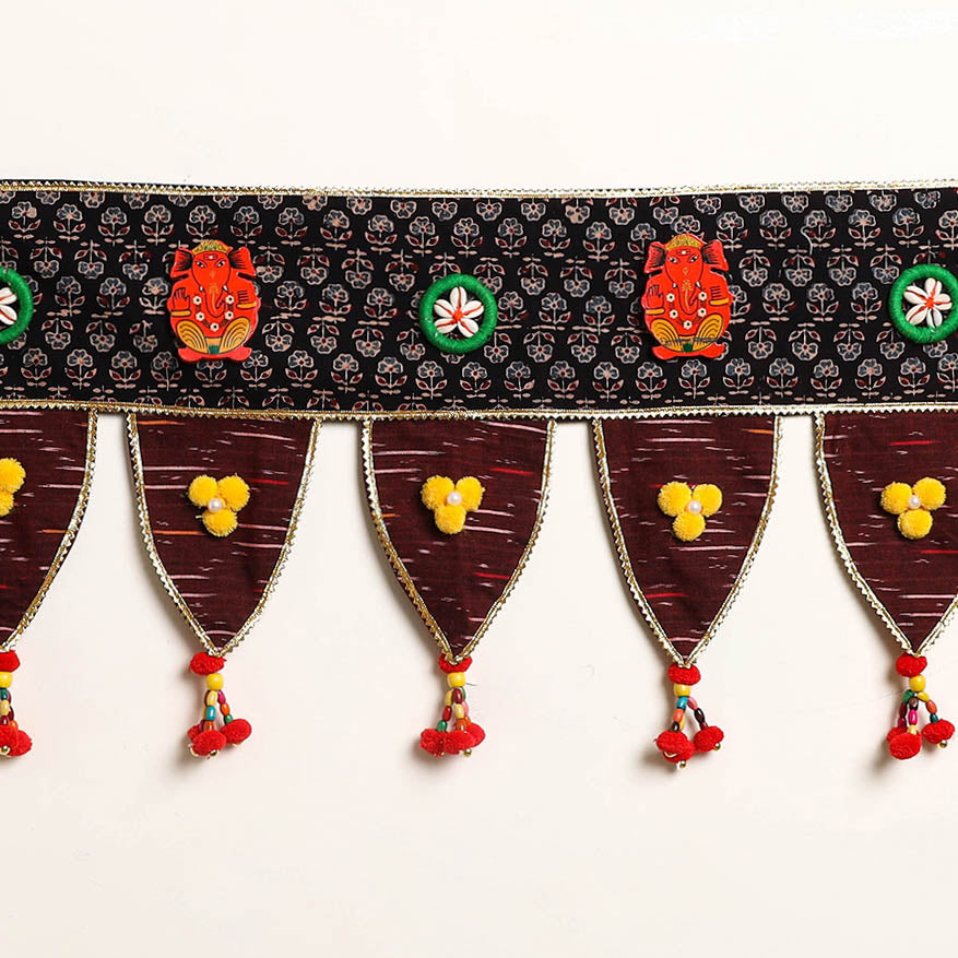 Handmade Shell Work Fabric Toran for Home Decor