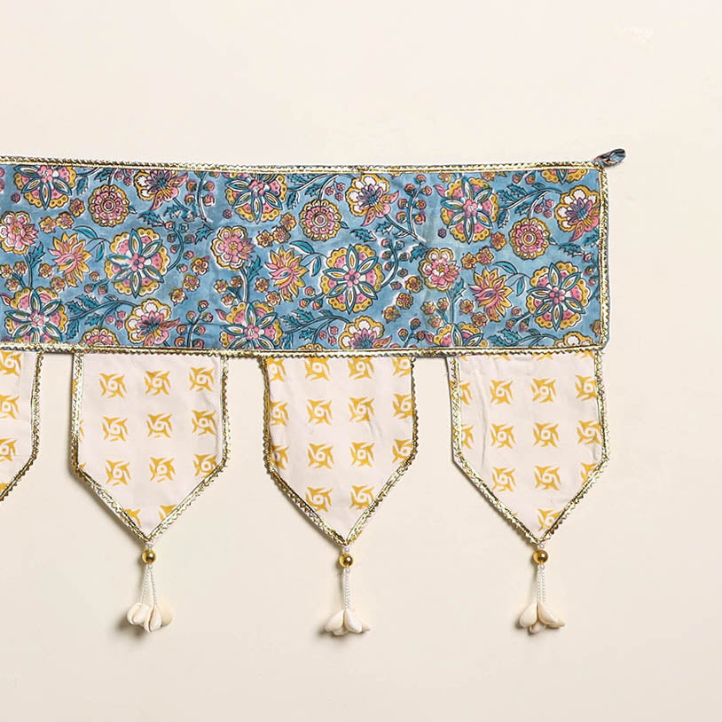 Handmade Shell Work Fabric Toran for Home Decor