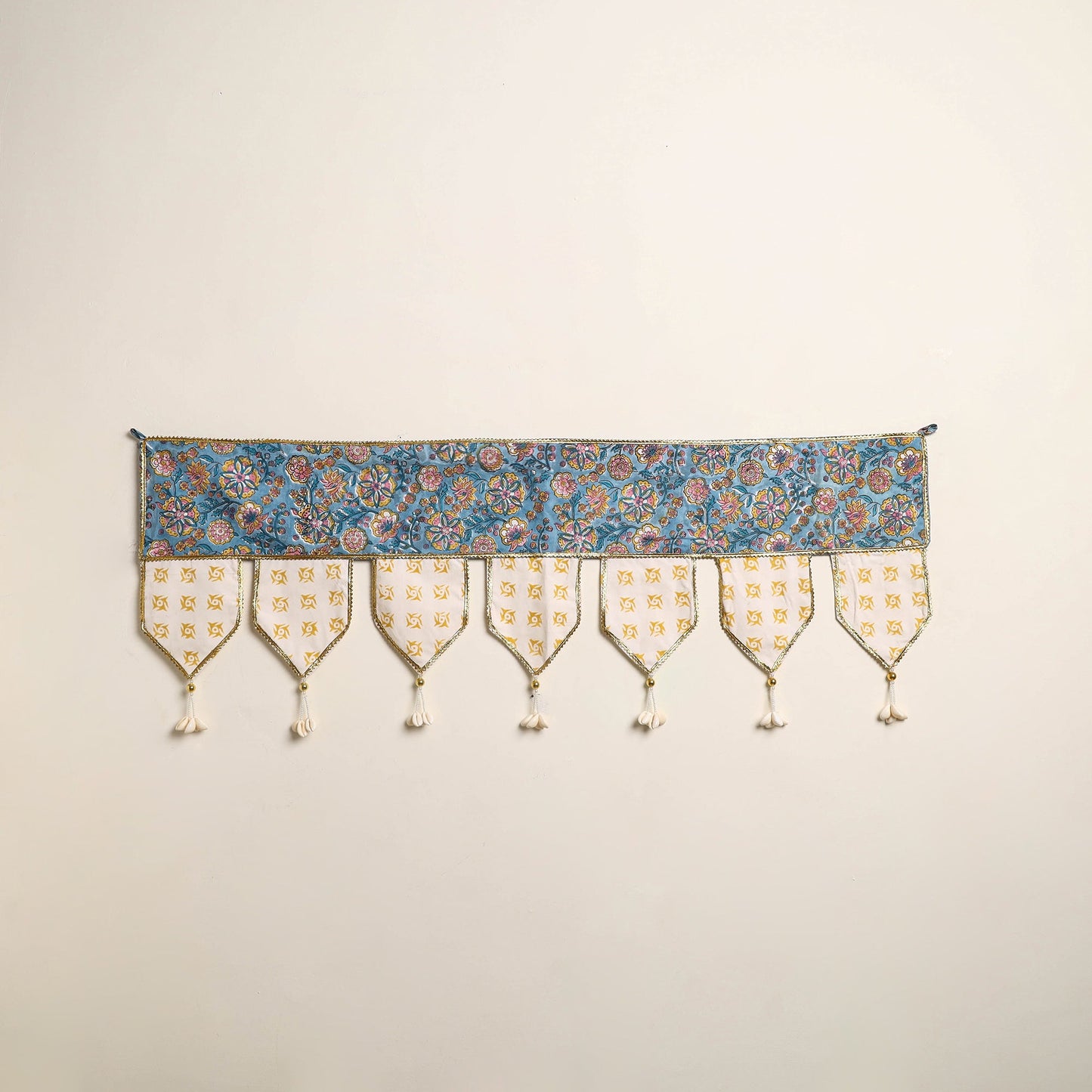 Handmade Shell Work Fabric Toran for Home Decor