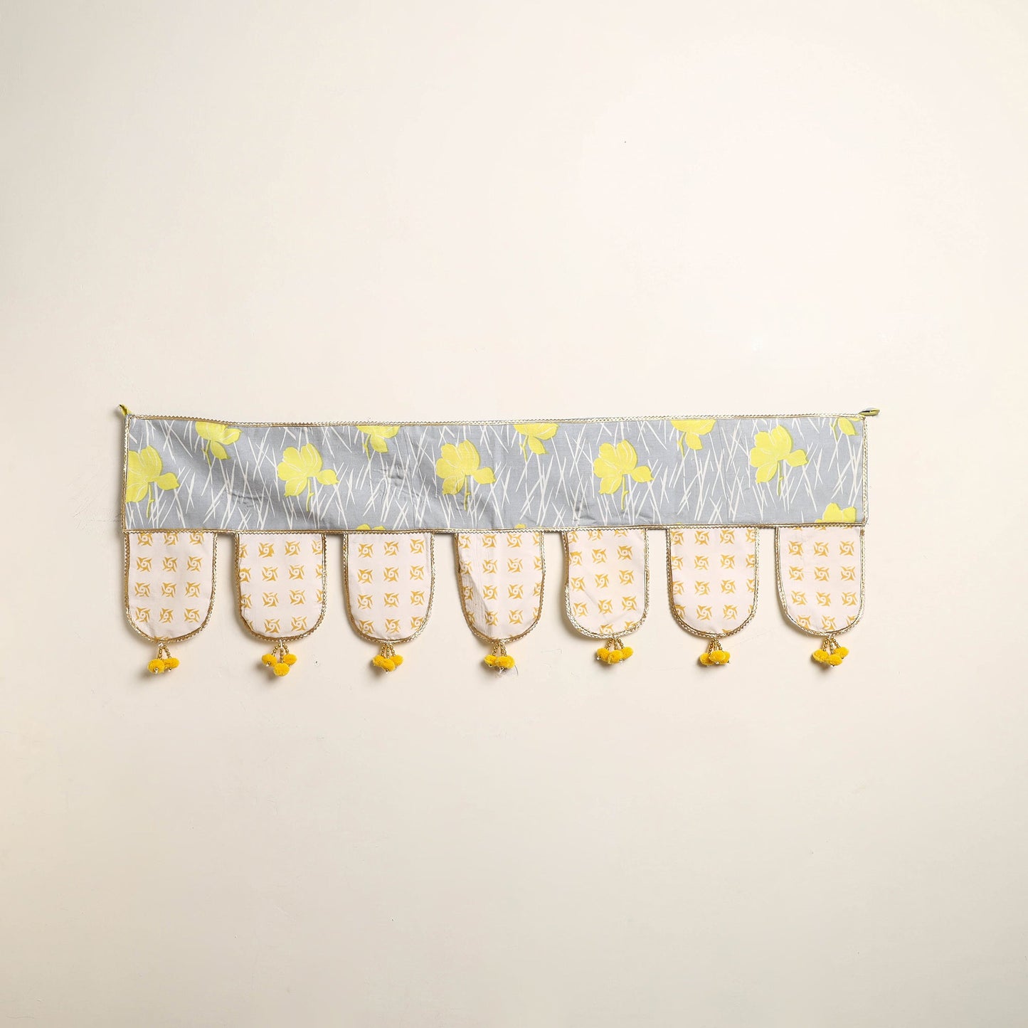 Handmade Shell Work Fabric Toran for Home Decor