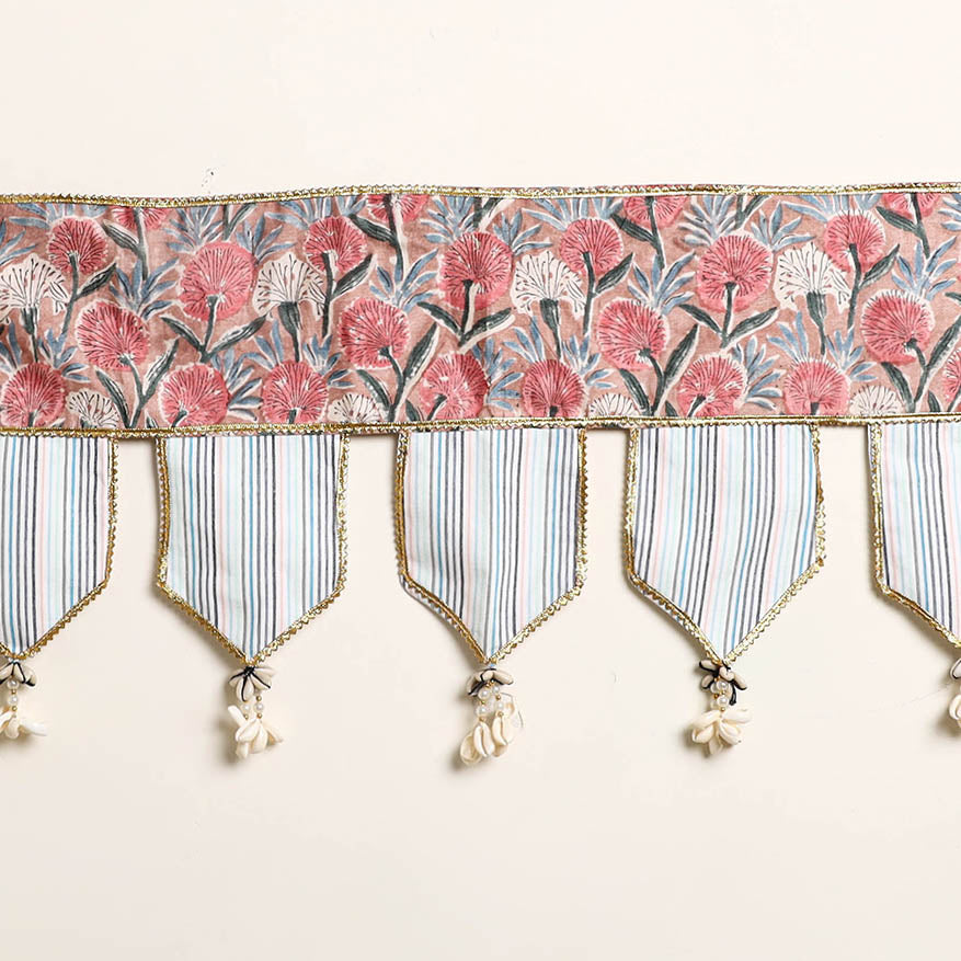 Handmade Shell Work Fabric Toran for Home Decor