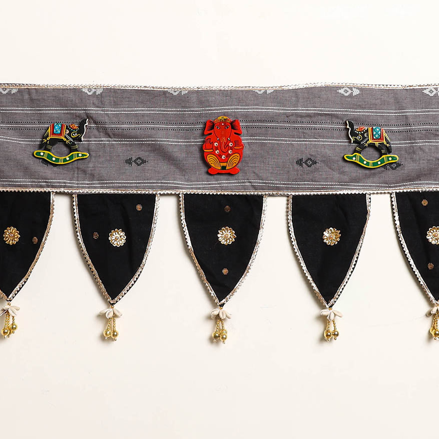 Handmade Shell Work Fabric Toran for Home Decor