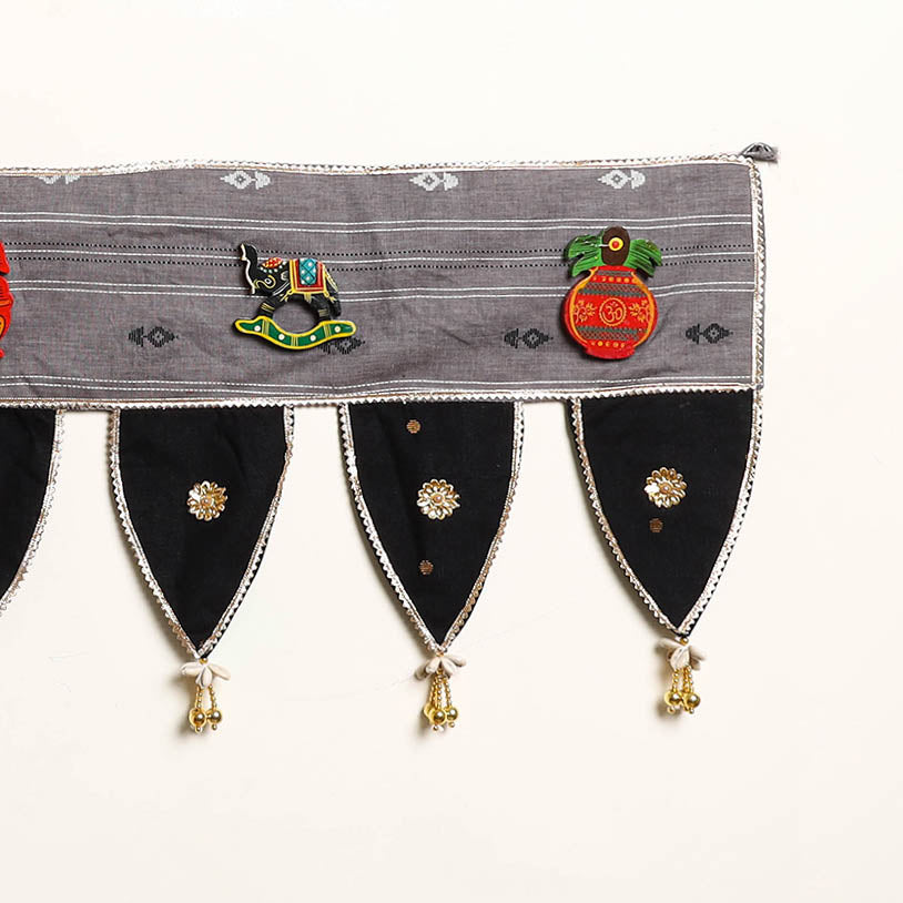 Handmade Shell Work Fabric Toran for Home Decor