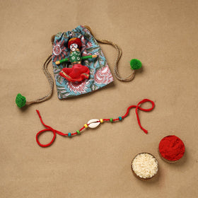 Handmade shell work rakhi 139 - handcrafted