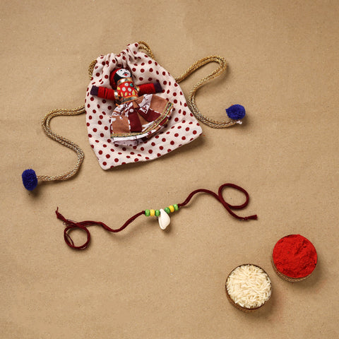 Handmade shell work rakhi 142 - handcrafted