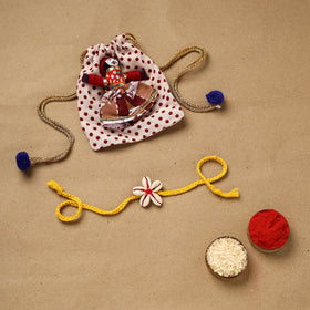 Handmade shell work rakhi 144 - handcrafted