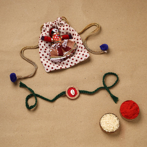 Handmade shell work rakhi 145 - handcrafted