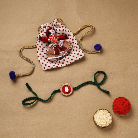Handmade shell work rakhi 146 - handcrafted