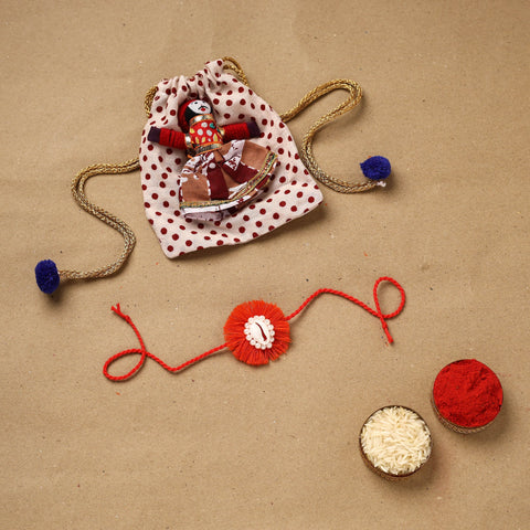 Handmade shell work rakhi 147 - handcrafted