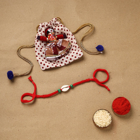Handmade shell work rakhi 151 - handcrafted