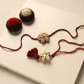 Handmade Shell Work Rakhi & Lumba Set