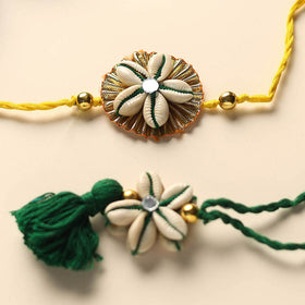 Handmade Shell Work Rakhi & Lumba Set