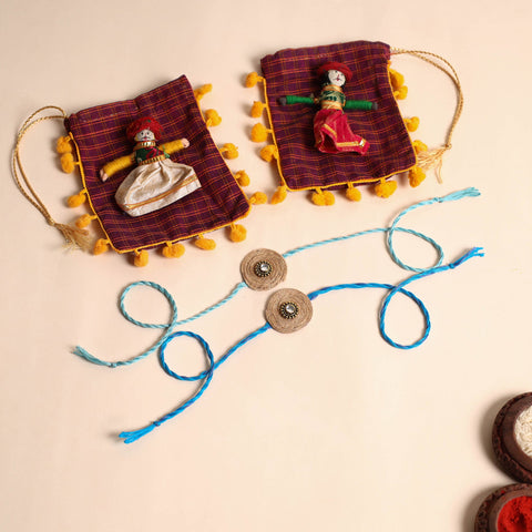  Handmade Stone Work Jute Rakhi (Set Of 2)