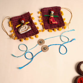  Handmade Stone Work Jute Rakhi (Set Of 2)