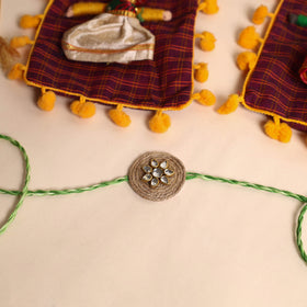  Handmade Stone Work Jute Rakhi (Set Of 2)