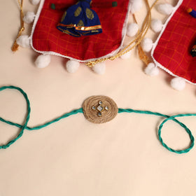  Handmade Stone Work Jute Rakhi (Set Of 2)