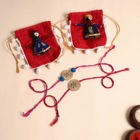  Handmade Stone Work Jute Rakhi (Set Of 2)